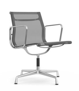 Aluminium Chair EA 107 / EA 108 EA 107 - nicht drehbar|Poliert|Netzgewebe Aluminium Group|Dunkelgrau