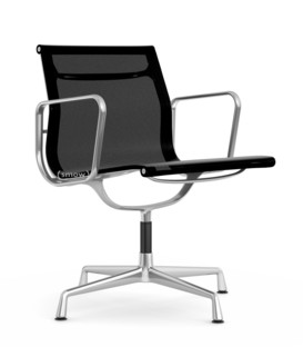Aluminium Chair EA 107 / EA 108 EA 108 - drehbar|Poliert|Netzgewebe Aluminium Group|Schwarz