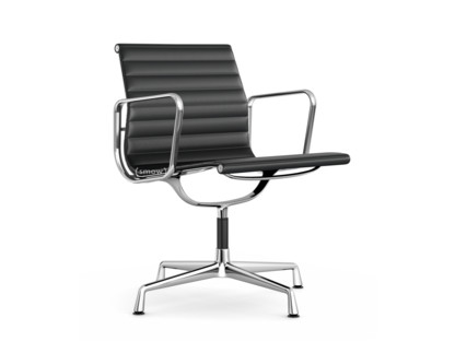 Aluminium Chair EA 107 / EA 108 EA 108 - drehbar|Verchromt|Leder Premium F|Asphalt