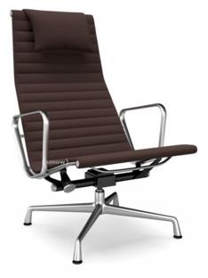 Aluminium Chair EA 124 Poliert|Hopsak|Kastanie / moorbraun