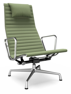 Aluminium Chair EA 124 Poliert|Hopsak|Elfenbein / forest