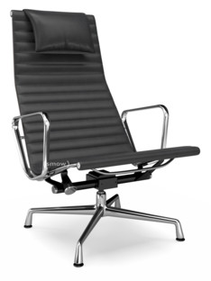 Aluminium Chair EA 124 Verchromt|Leder (Standard)|Asphalt