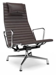 Aluminium Chair EA 124 Verchromt|Leder (Standard)|Chocolate