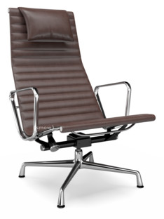 Aluminium Chair EA 124 Verchromt|Leder (Standard)|Kastanie