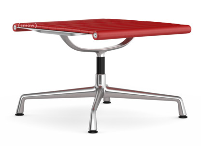 Aluminium Chair EA 125 Untergestell poliert|Leder (Standard)|Rot