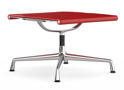 Aluminium Chair EA 125 Untergestell verchromt|Leder (Standard)|Rot