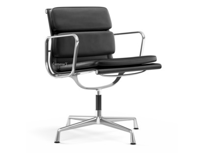 Soft Pad Chair EA 207 / EA 208 EA 207 - nicht drehbar|Poliert|Leder Premium F nero, Plano nero