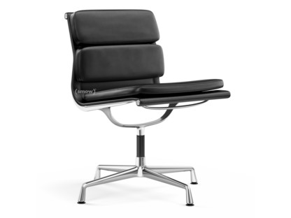 Soft Pad Chair EA 205 Verchromt|Leder Premium F nero, Plano nero