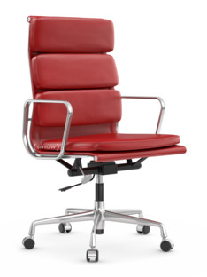 Soft Pad Chair EA 219 Poliert|Leder Standard rot, Plano poppy red
