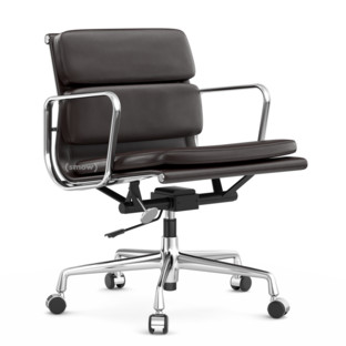 Soft Pad Chair EA 217 Verchromt|Leder Standard chocolate, Plano braun