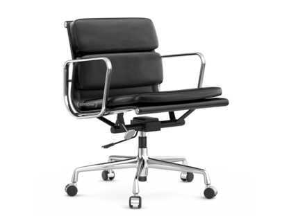 Soft Pad Chair EA 217 Verchromt|Leder Premium F nero, Plano nero