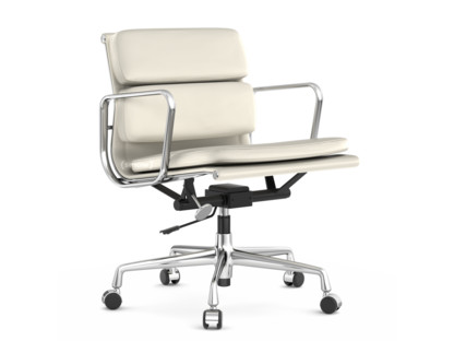 Soft Pad Chair EA 217 Verchromt|Leder Premium F snow, Plano weiß