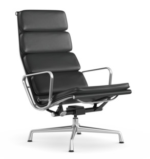 Soft Pad Chair EA 222 Untergestell poliert|Leder Standard asphalt, Plano dunkelgrau