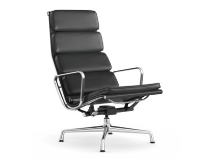 Soft Pad Chair EA 222 Untergestell verchromt|Leder Premium F asphalt, Plano dunkelgrau