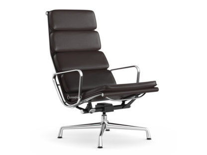 Soft Pad Chair EA 222 Untergestell verchromt|Leder Premium F chocolate, Plano braun
