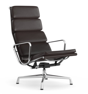 Soft Pad Chair EA 222 Untergestell verchromt|Leder Standard chocolate, Plano braun