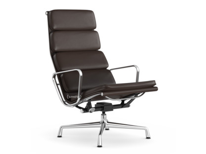 Soft Pad Chair EA 222 Untergestell verchromt|Leder Premium F kastanie, Plano braun