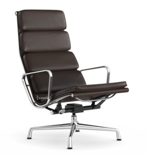 Soft Pad Chair EA 222 Untergestell verchromt|Leder Standard kastanie, Plano braun