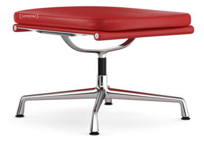 Soft Pad Chair EA 223 Untergestell verchromt|Leder Standard rot, Plano poppy red
