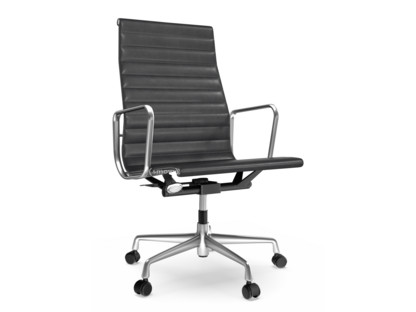 Aluminium Chair EA 119 Poliert|Leder (Standard)|Asphalt