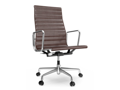 Aluminium Chair EA 119 Poliert|Leder (Standard)|Kastanie