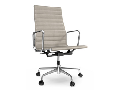 Aluminium Chair EA 119 Poliert|Leder Premium F|Sand