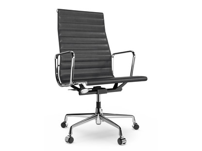 Aluminium Chair EA 119 Verchromt|Leder (Standard)|Asphalt