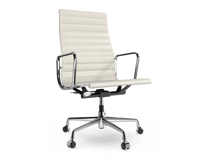 Aluminium Chair EA 119 Verchromt|Leder (Standard)|Snow