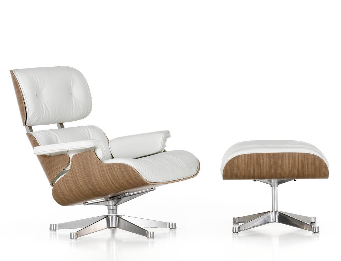 vitra lounge chair  ottoman  white version 89 cm