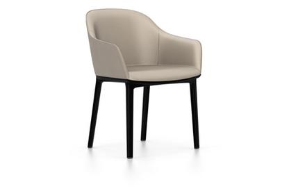 Softshell Chair auf Vierbeinfuß Basic dark|Leder (Standard)|Sand