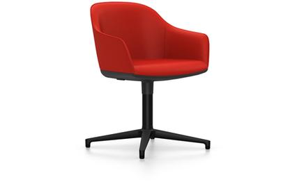 Softshell Chair auf Viersternfuß Aluminium pulverbeschichtet basic dark|Plano|Poppy red