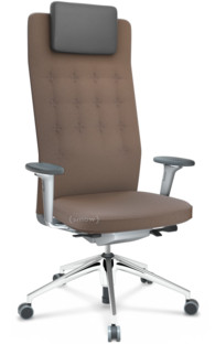 ID Trim L FlowMotion mit Sitztiefenverstellung|Mit 3D-Armlehnen|Soft grey|Stoff Plano coffee