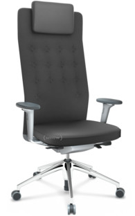 ID Trim L FlowMotion mit Sitztiefenverstellung|Mit 3D-Armlehnen|Soft grey|Stoff Plano dunkelgrau