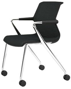 Unix Chair Vierbeinfuß mit Rollen Diamond Mesh asphalt|Basic dark|Aluminium poliert