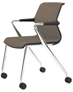 Unix Chair Vierbeinfuß mit Rollen Silk Mesh mauve grau|Basic dark|Aluminium poliert