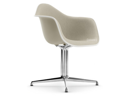 Eames Plastic Armchair RE DAL Kieselstein|Mit Vollpolsterung|Warmgrey / elfenbein