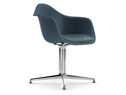 Eames Plastic Armchair RE DAL Meerblau|Mit Sitzpolster|Eisblau / moorbraun