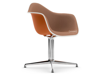 Eames Plastic Armchair RE DAL Rostorange|Mit Vollpolsterung|Cognac / elfenbein