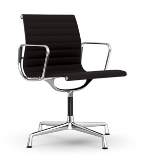 Aluminium Chair EA 103 / EA 104 EA 104 - drehbar|Nero / moorbraun|Verchromt