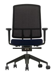 AM Chair Schwarz|Dunkelblau/braun|Mit 2D Armlehnen|Aluminium tiefschwarz pulverbeschichtet