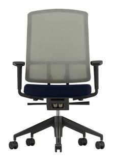 AM Chair Sierra grau|Dunkelblau/braun|Mit 2D Armlehnen|Aluminium tiefschwarz pulverbeschichtet