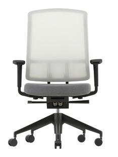AM Chair Weiß|Sierragrau / nero|Mit 2D Armlehnen|Kunststofffuß tiefschwarz