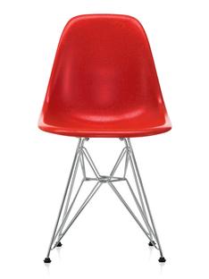 Eames Fiberglass Chair DSR Eames classic red|Glanzchrom
