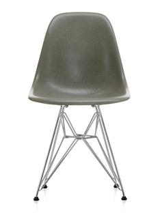 Eames Fiberglass Chair DSR Eames raw umber|Glanzchrom