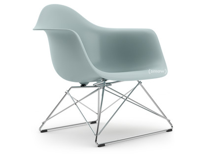 Eames Plastic Armchair RE LAR Eisgrau|Ohne Polsterung|Verchromt