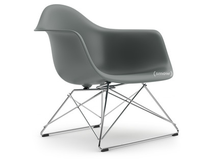 Eames Plastic Armchair RE LAR Granitgrau|Ohne Polsterung|Verchromt