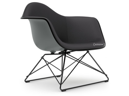 Eames Plastic Armchair RE LAR Granitgrau|Vollpolsterung dunkelgrau|Beschichtet basic dark