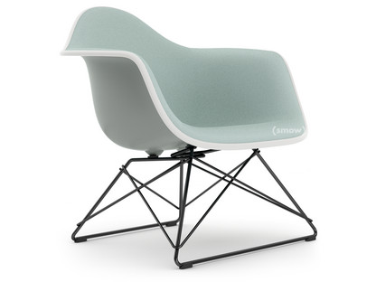 Eames Plastic Armchair RE LAR Hellgrau|Vollpolsterung eisblau / elfenbein|Beschichtet basic dark