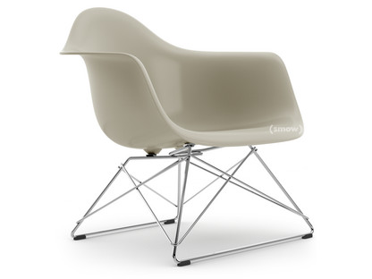 Eames Plastic Armchair RE LAR Kieselstein|Ohne Polsterung|Verchromt