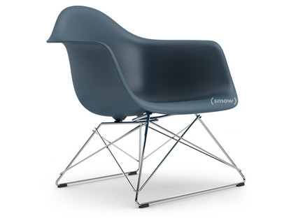 Eames Plastic Armchair RE LAR Meerblau|Ohne Polsterung|Verchromt